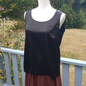 BOB MACKIE Satiny Black Sleeveless Top Sz S